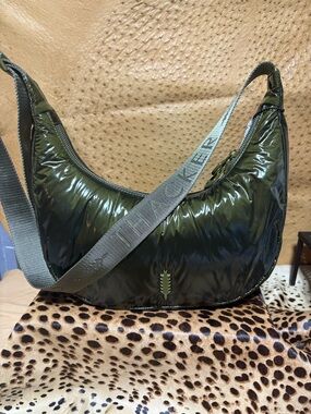 Classic Black Nylon Shoulder Hobo Bag